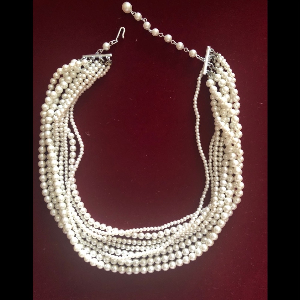 Faux multi strand pearls